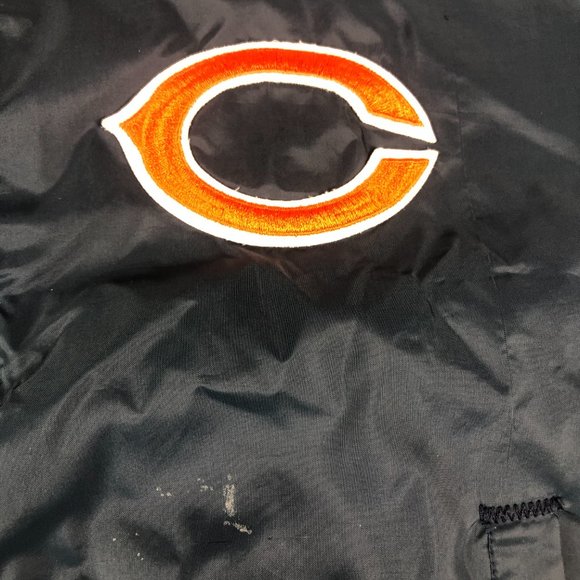 VTG Chalkline Chicago Bear Jacket Adult Extra Large Blue Snap Button Windbreaker - Picture 3 of 15